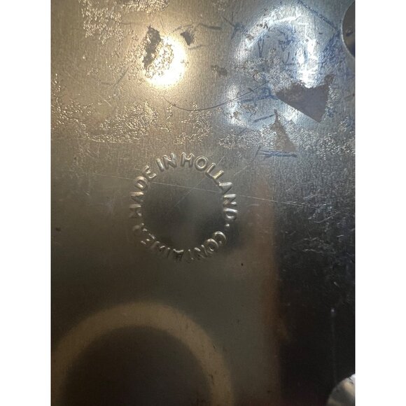 Vintage Holland Floral Tin Tea Caddy With Lid & Gold Accents - Picture 6 of 7